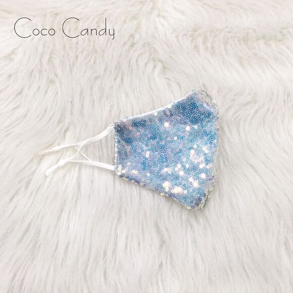 🆕Luxury Purple Sequin Face Mask - Picture 7 of 10